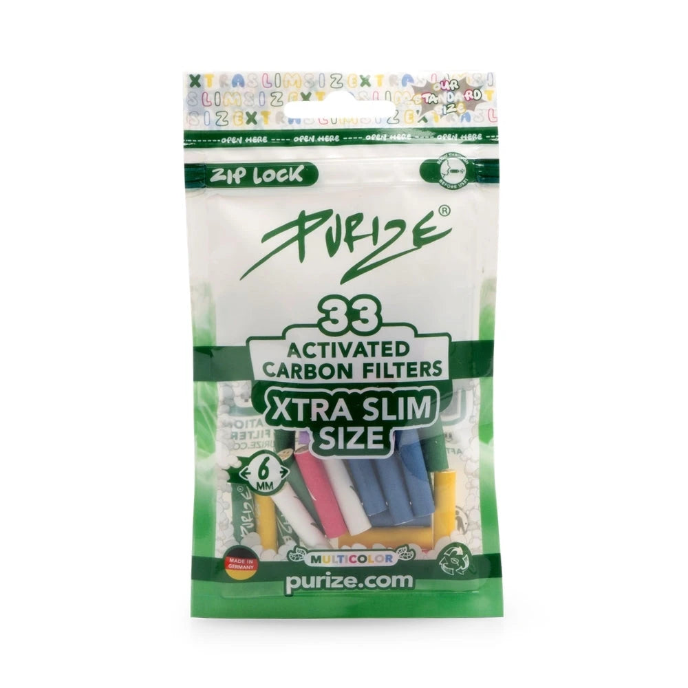 PURIZE Aktivkohlefilter XTRA Slim Size 6mm (33 Stück) PURIZE